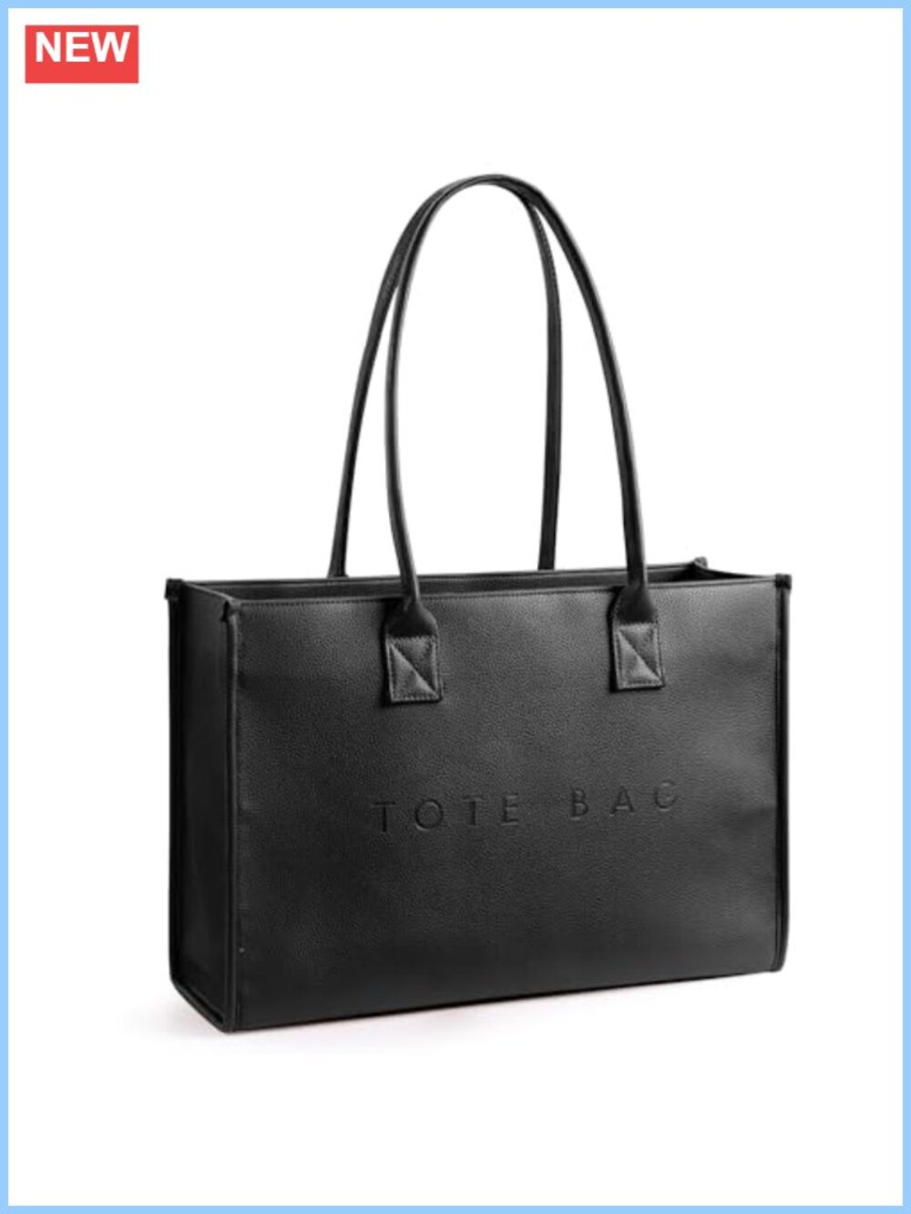 Oversize PU Leather Tote Bag Weekender Shopper Handbag Top Handle Work